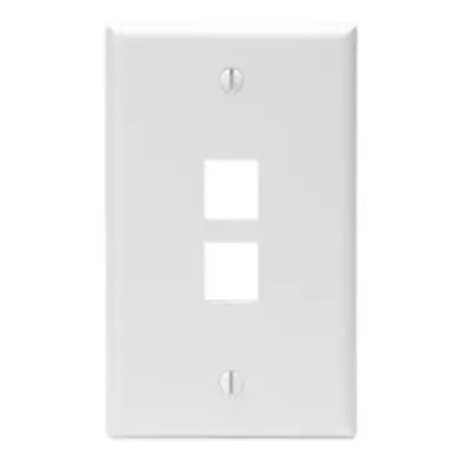 Wallplate, Quickport, 2-Port, 1-Gang, White Luxury