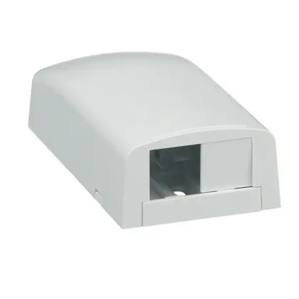 Multimedia Outlet Housing, Low Profile, Surface, White, 2-Ports Must Have