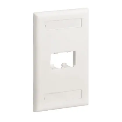 Wholesale Wallplate, Executive, 1-Gang, 2-Port, Box Mount, Mini-Com, White