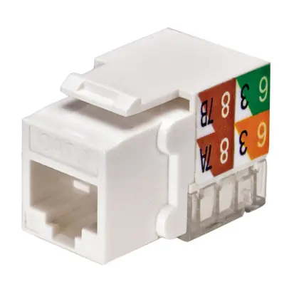 CAT6 Keystone Modular Jack, RJ-45 UTP, White Discount
