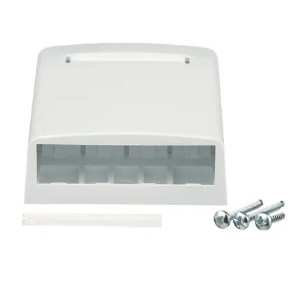Best Price Multimedia Outlet Housing, Low Profile, Surface, White, 4-Ports