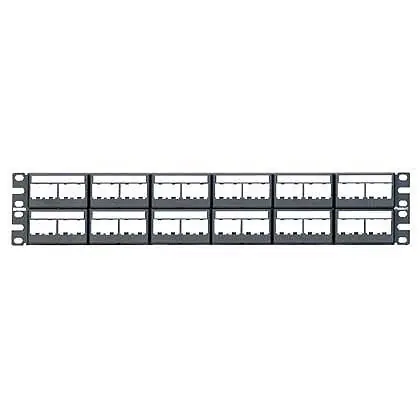 Buy Today Patch Panel, Mini-Com, 48 Port, w/12 CFFPL4 Faceplates, 2RMU, Black