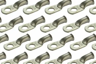 Fan Favorite Tin Plated Copper Ring Terminal - 6 AWG, 5/16" Hole (100 Pack)