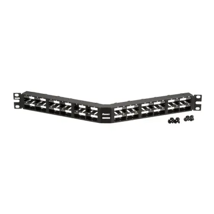 Mini-Com® Angled Patch Panel, 48-port, 1 RU, Black Hot Deal