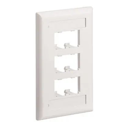 Grab Now Mini-Com®, Classic, Faceplate, 1-Gang, 6-Port, White