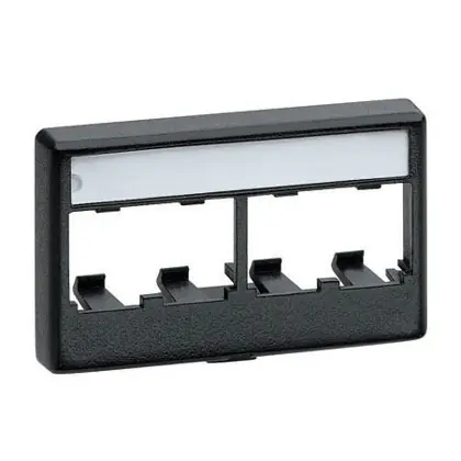 Mini-Com® Modular Furniture Faceplate, 4-Port, Black Bulk Order