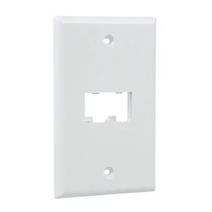 Bargain Horizontal Faceplate, 2-Port, White, No Labels