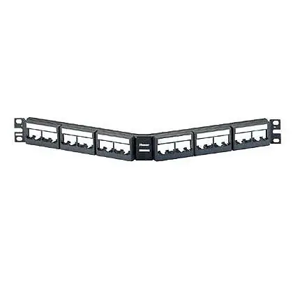 Mini-Com® Angled Patch Panel, 24 port, 1 RU, Black Discount