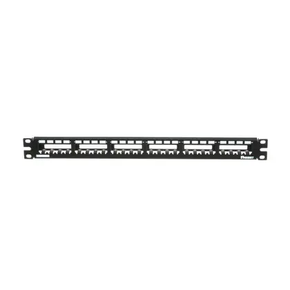 Markdown Mini-Com® All Metal Patch Panel, 24 port, 1 RU, Black