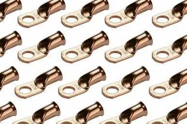 Bare Copper Ring Terminal - 1 AWG, 3/8" Hole (100 Pack) Free Shipping