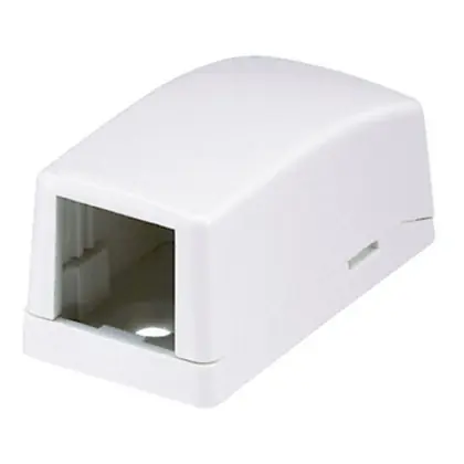 Grab Now Multimedia Outlet Housing, Low Profile, Surface, Off White, 1-Port