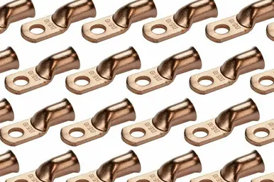 Bare Copper Ring Terminal - 1 AWG, 5/16" Hole (100 Pack) Modern