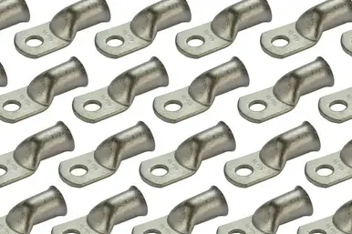 Buy Direct Tin Plated Copper Ring Terminal - 4/0 AWG, 3/8" Hole (50 Pack)
