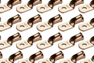 Bare Copper Ring Terminal - 2 AWG, 1/4" Hole (100 Pack) Sale