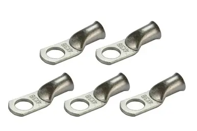 Buy Direct Tin Plated Copper Ring Terminal - 4 AWG, 3/8" Hole (5 Pack)