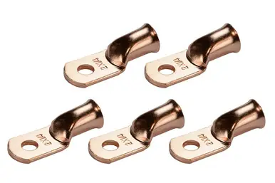 Bare Copper Ring Terminal - 2 AWG, 1/4" Hole (5 Pack) Factory Price
