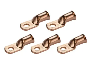 Buy Today Bare Copper Ring Terminal - 1/0 AWG, 5/16" Hole (5 Pack)