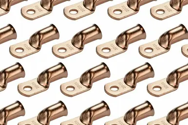 Crafted Bare Copper Ring Terminal - 3/0 AWG, 5/16" Hole (100 Pack)