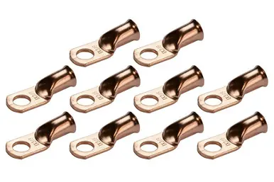Direct From Factory Bare Copper Ring Terminal - 1 AWG, 3/8" Hole (10 Pack)