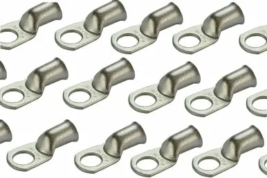 Top Rated Tin Plated Copper Ring Terminal - 1/0 AWG, 1/2" Hole (100 Pack)