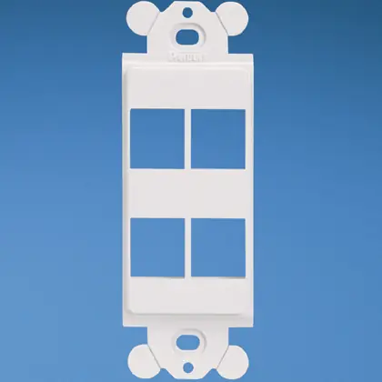 Free Delivery Wallplate Insert, 4 Port, NetKey, Screw Mount Decorator, White