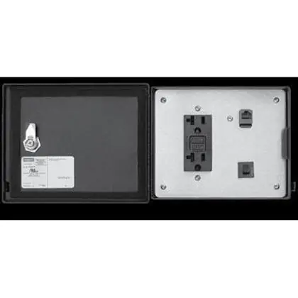 Ethernet Prog Port GFCI, Type 4/4X/12, 143 mm x 176 mm x 24 mm, Aluminum, Black Seasonal Sale