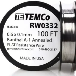 0.6 x 0.1 mm 100 ft Kanthal A-1 flat ribbon resistance wire. Editor’s Pick