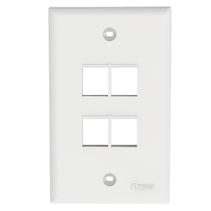Genuine NetKey® Faceplate, 4 Port, White