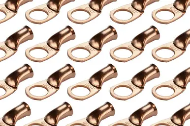 Modern Bare Copper Ring Terminal - 4 AWG, 1/2" Hole (25 Pack)