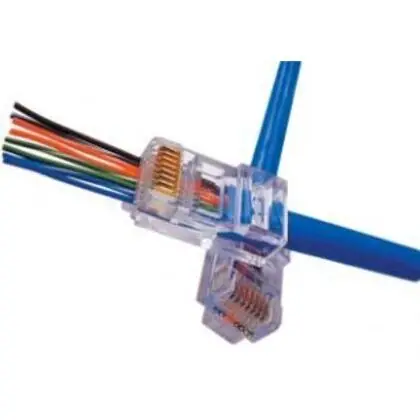 EZ-RJ45 Pass-Through RJ45 Connectors, Unshielded CAT5/5E, 100pcs in Box Luxury