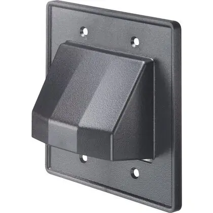 Secure Checkout Cable Entrance Hood, 2-Gang, Reversible, Black