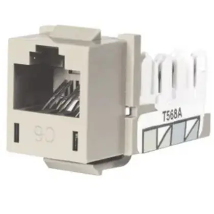 Telephone/Data Jack, XCELERATOR, Cat 6, Office White Top Pick