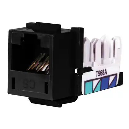 Trusted Brand Category 6 Modular Jack, 8-Position, Black