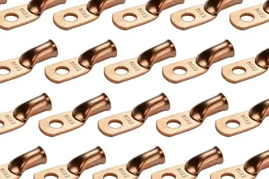 Bare Copper Ring Terminal - 6 AWG, 1/4" Hole (50 Pack) Top Pick