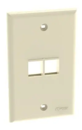 Wallplate, 2-Port, 1-Gang, NetKey, Rear Load, Flush, Ivory Worldwide Shipping