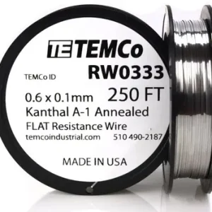 0.6 x 0.1 mm 250 ft Kanthal A-1 flat ribbon resistance wire. Bargain