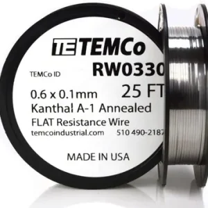 0.6 x 0.1 mm 25 ft Kanthal A-1 flat ribbon resistance wire. Modern