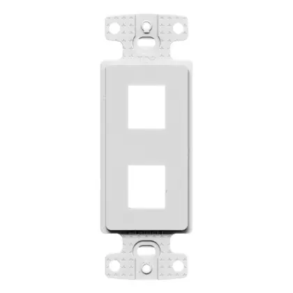 2-Port Keystone Plate, 1-Gang, Decorator Frame, Thermoplastic, White Mega Sale