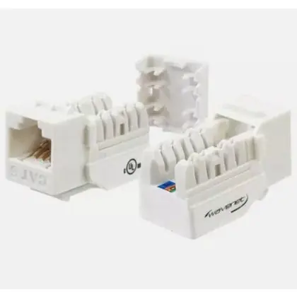 Category 6A Keystone Jack, 110-Type, White, Single Pack Final Sale