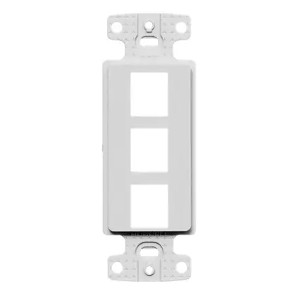 Wallplate, Decor, 3 Port, WHT Direct From Factory