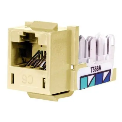 Professional Grade Telephone/Data Jack, XCELERATOR, Cat 6, Electric Ivory