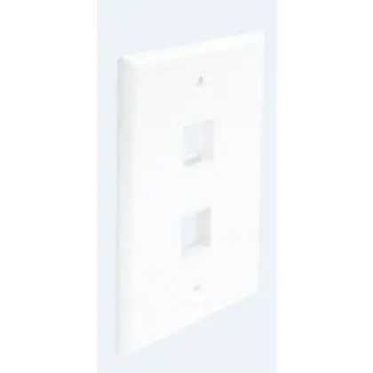 2-Port Single-Gang No-Id Faceplate White Single Flash Sale