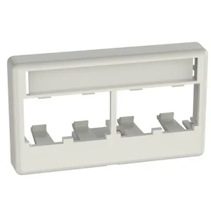 Mini-Com® Modular Furniture Faceplate, 4-Port, White Trending