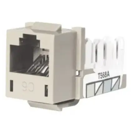 Trending HXJ Snap-In Modular Jack, Category 6, 8-Position, Office White, 24/PK