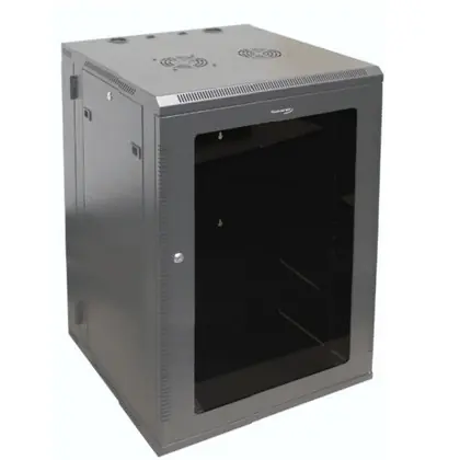 Double Section Swing Out 18U Wall Mount Cabinet, 23.6" W x 35.6" H x 23.6" D Clearance