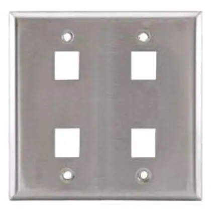 Authentic Wall Plate, SS, 4-Port