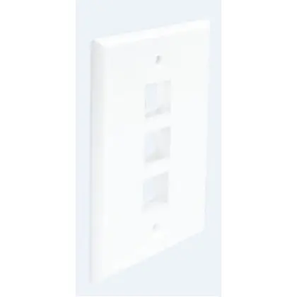 Express Delivery 3-Port Single-Gang No-Id Faceplate White Single