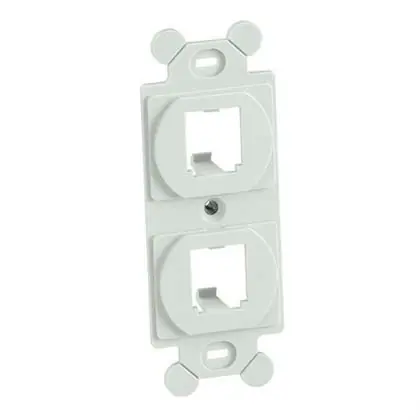 Wallplate Insert, 2 Port, Type 106, Mini-Com, Modules, White Brand New