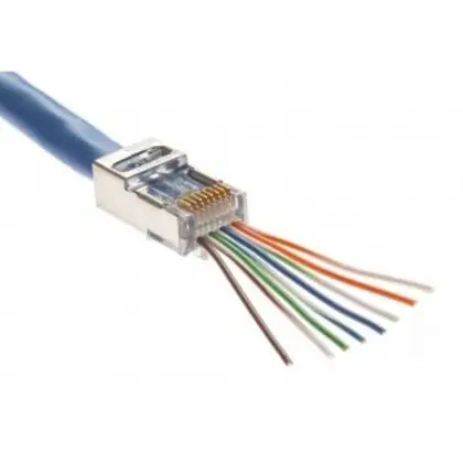 Shop Now EZ-RJ45 Pass-Through RJ45 Connectors, CAT5E/6 Shielded with Internal Ground, 100pcs in Bulk Bag