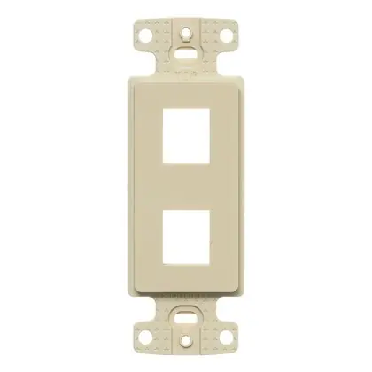 Buy Online 2-Port Keystone Plate, 1-Gang, Decorator Frame, Keystone, Electric Ivory